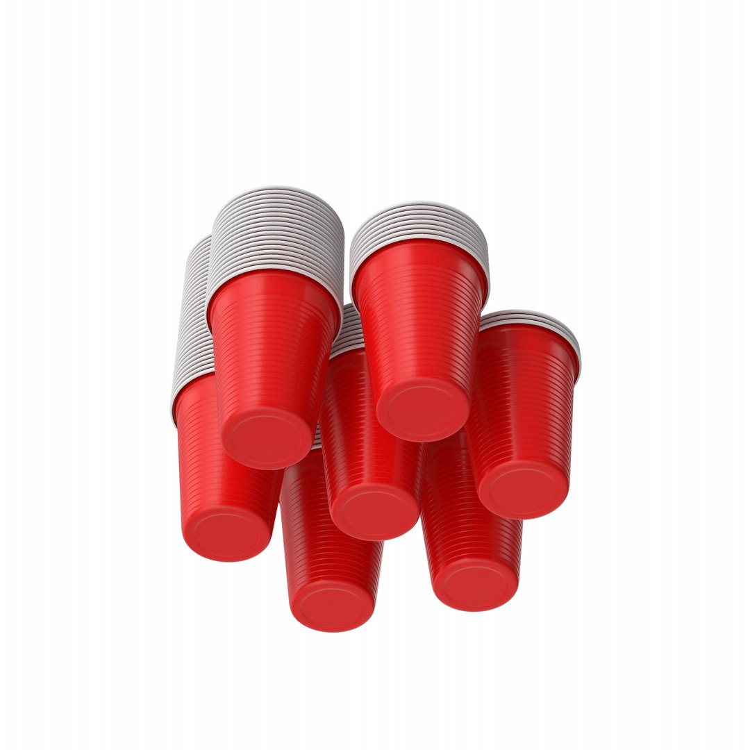 Stack Of Red Plastic Cups 3D Model - TurboSquid 1912930