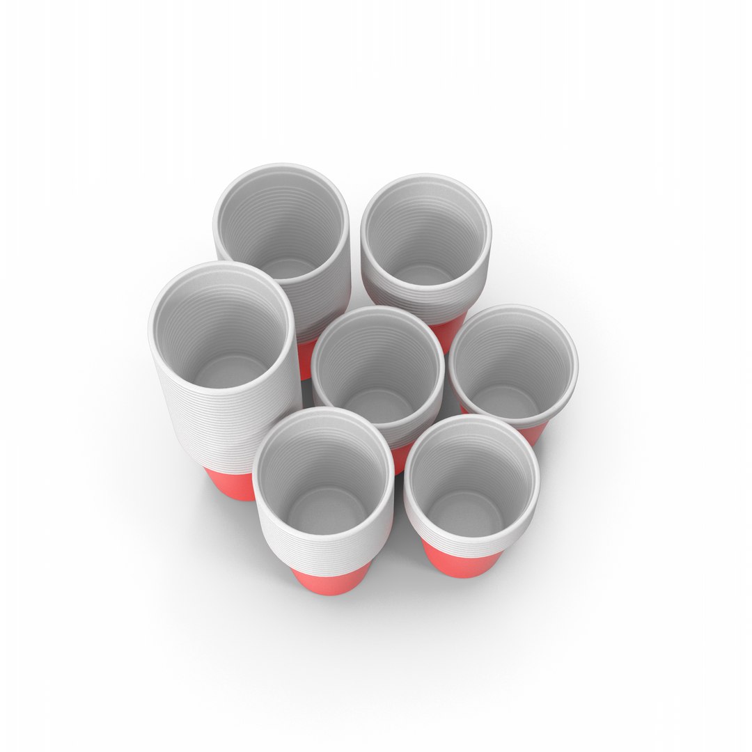 Stack Of Red Plastic Cups 3D Model - TurboSquid 1912930