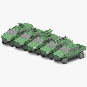3D Lizard 4x4 Tactical Vehicle Concept All Version model