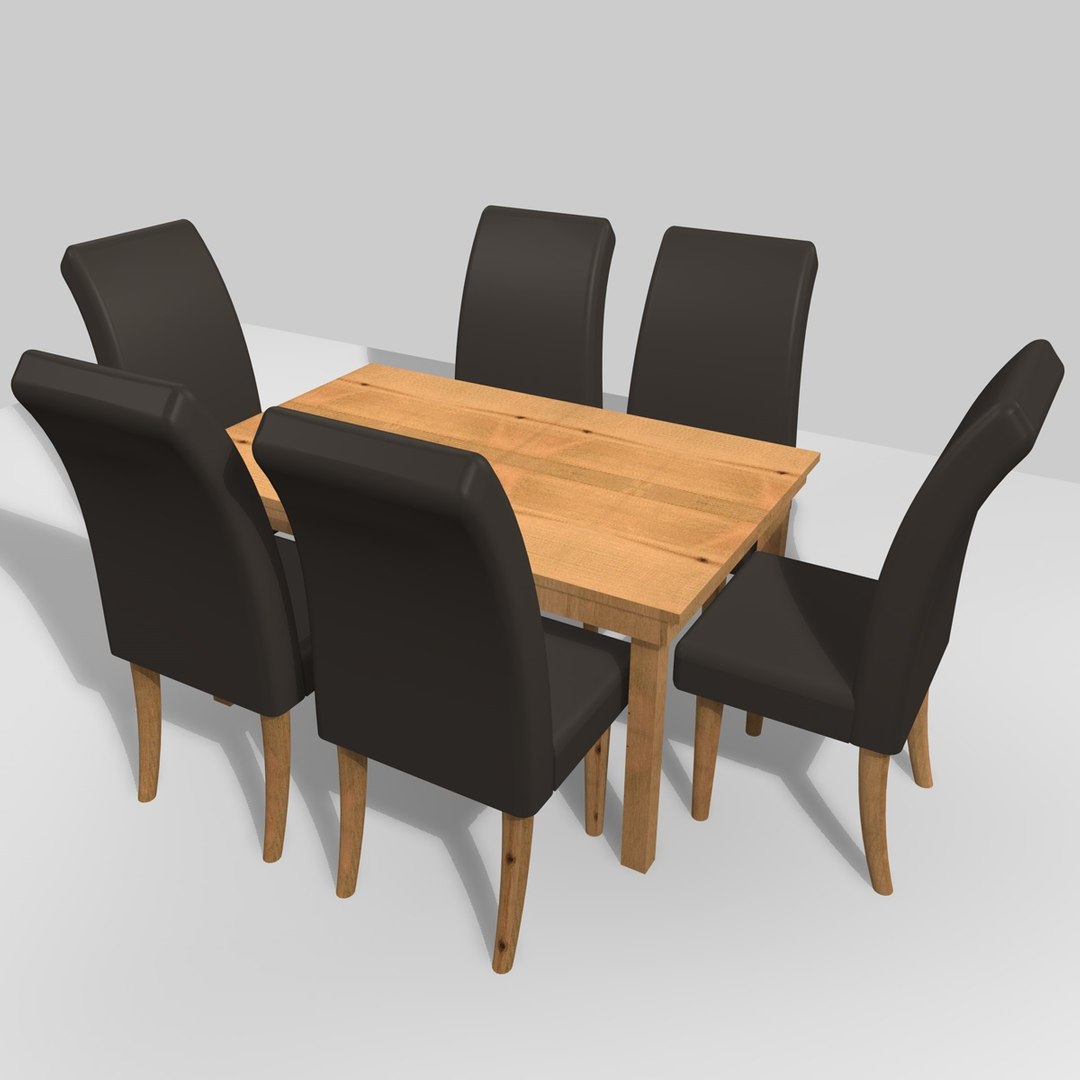 3d model table chairs