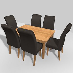 3d model table chairs