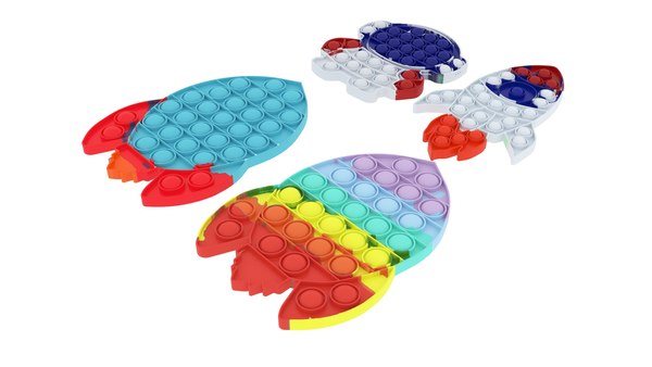 3D Astronaut And Rocket Pop It Fidget Toys Set - TurboSquid 1772907