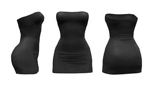 Mini Strapless Dress 3D model
