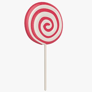Swirl Lollipop Spiral Candy 3D model