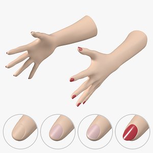 Female Hands Gesture 03 Base Mesh