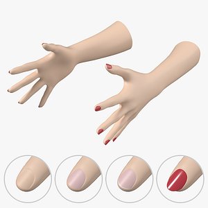 Female Hands Gesture 03 Base Mesh
