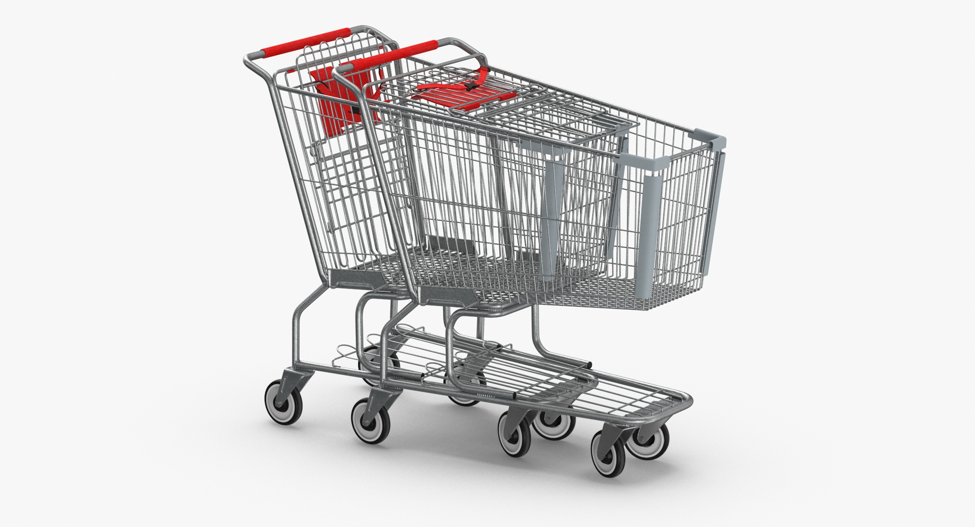 3D metal shopping carts 01 - TurboSquid 1624090