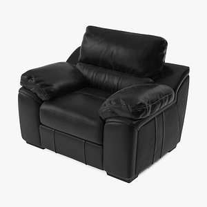 black leather chair 3D model