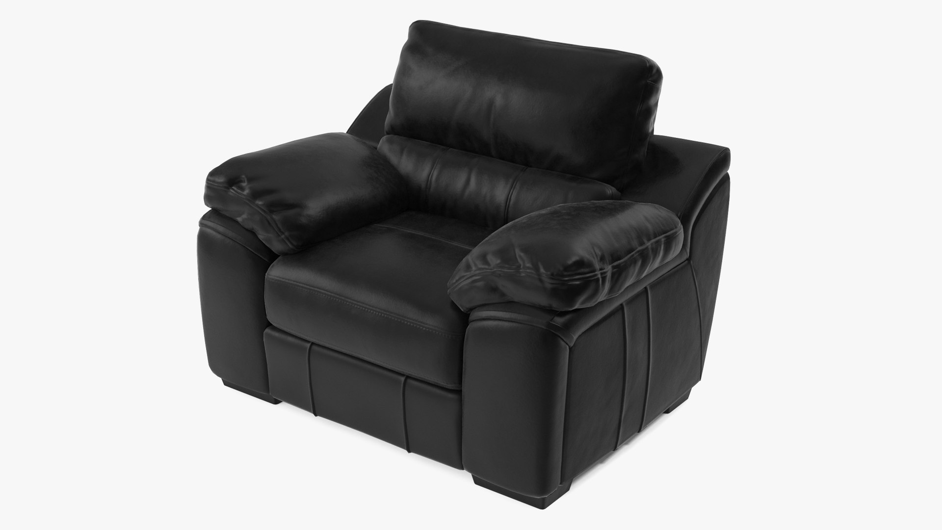 Black Leather Chair 3D model preview