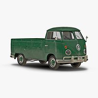 Volkswagen Type-2 Single Cab Pick-Up Simple Interior Green 2