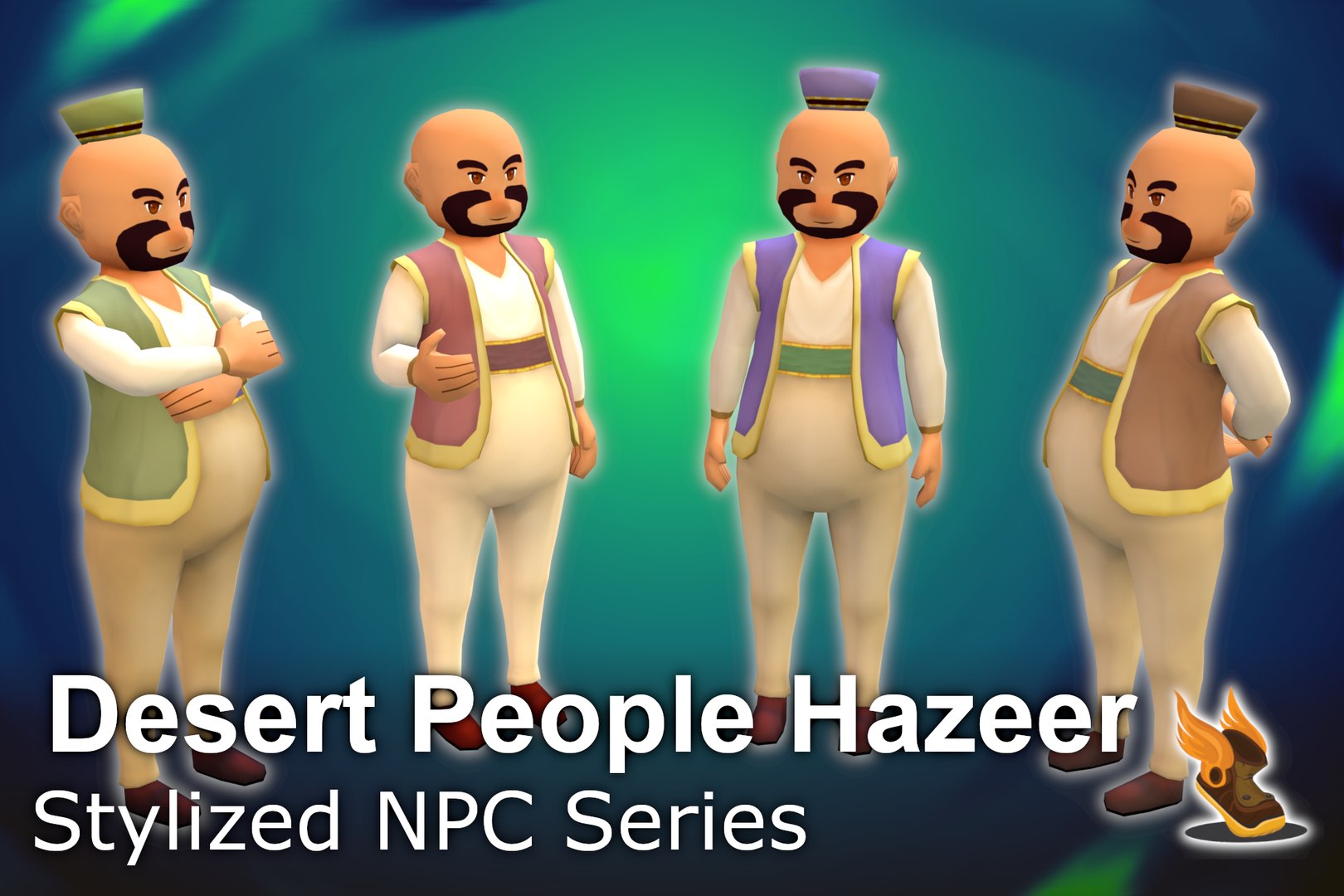 Stylized NPC - M Desert People Pack 3D - TurboSquid 2131312