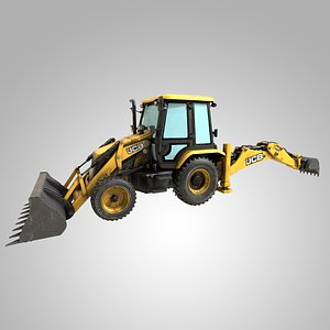 3D model excavator rigged