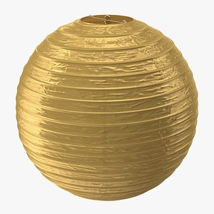 3D Round Paper Lantern Gold model
