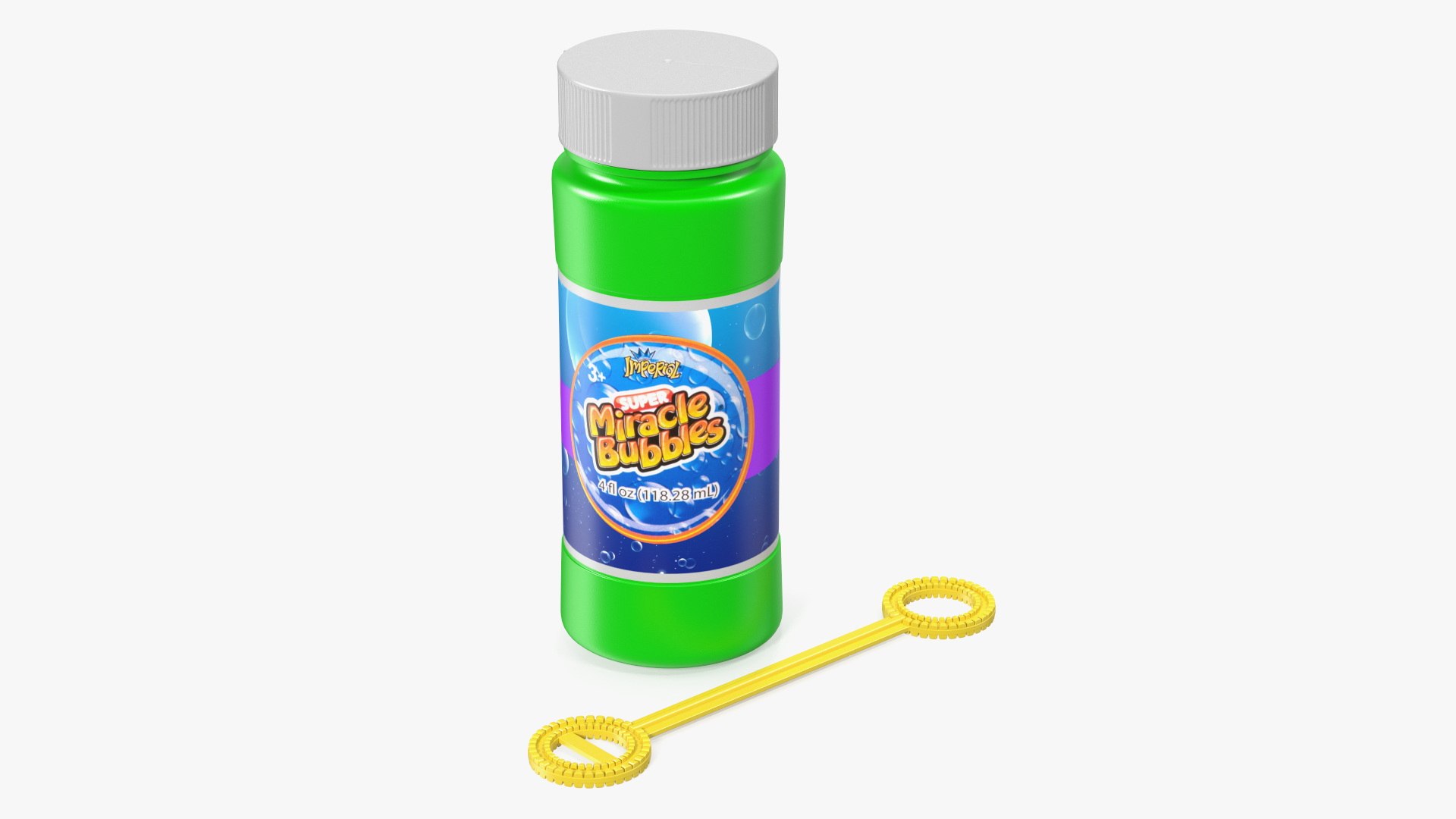 Bubble Bottle with Wand Blower 3D model preview