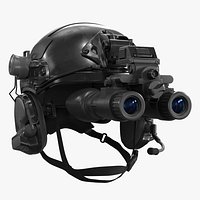 Tactical Combat Helmet with Night Vision Binocular Black