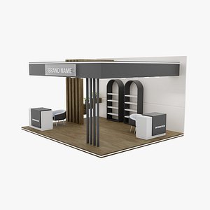 Modern Exhibition Booth 3D Model Trade Show