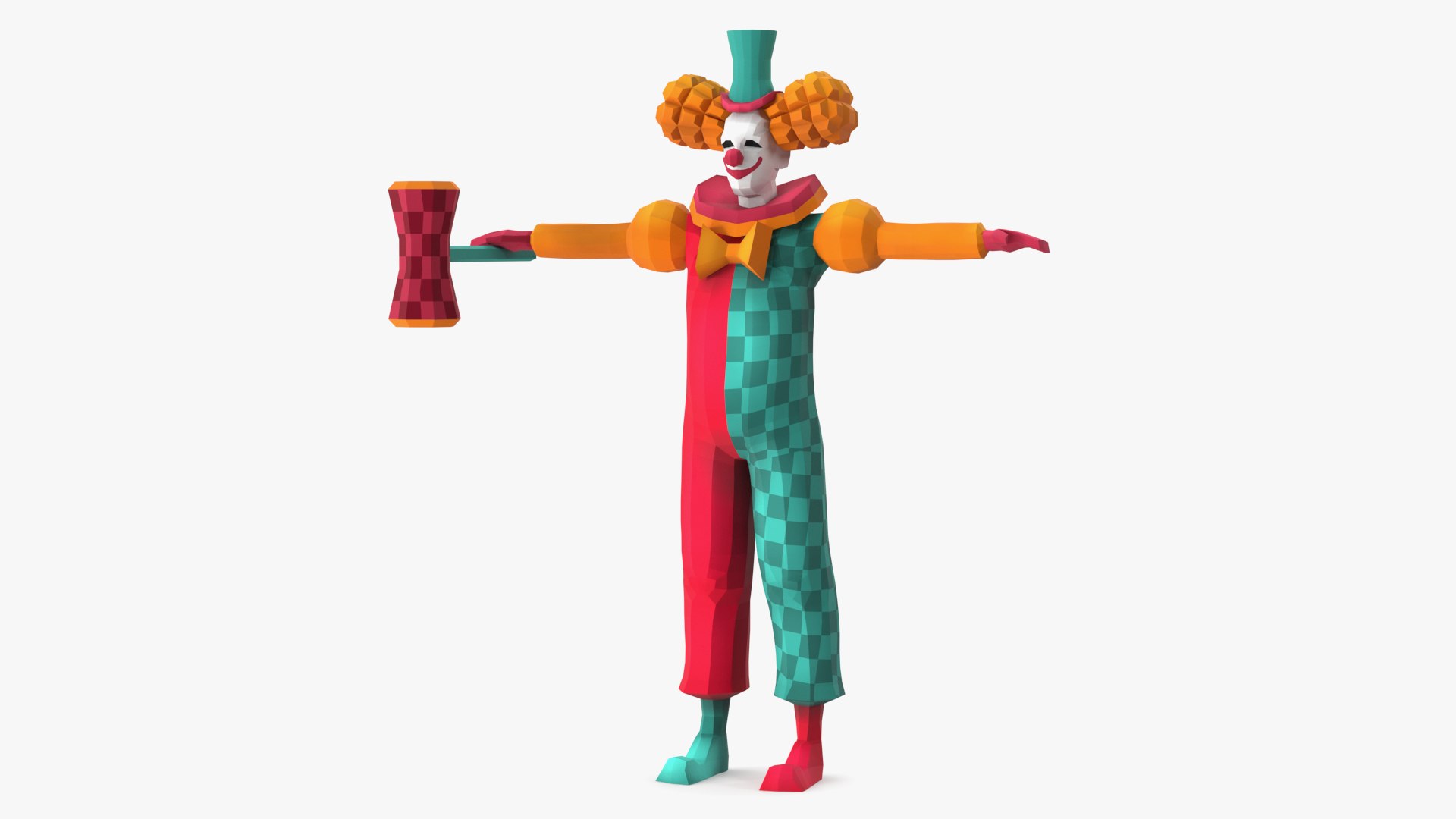Clown Low Poly Rigged 3D model preview