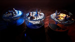 3D Ice Land Globe Diorma 25 Assets