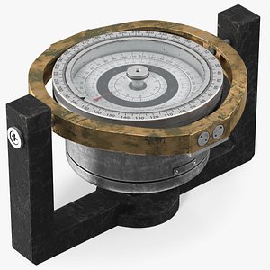 Steel Old Compass for Ship 3D model