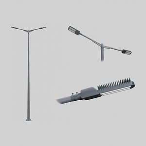 3D T-Shaped Double Arm Road LED Lighting Pole