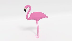 3D model cartoon flamingo