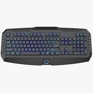 3D model Detailed Computer Keyboard Light On