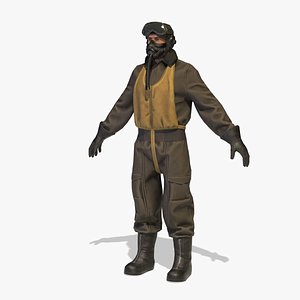 Real-Time Rigged USAAF Bomber Pilot PBR