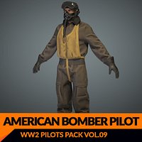 Real-Time Rigged USAAF Bomber Pilot PBR
