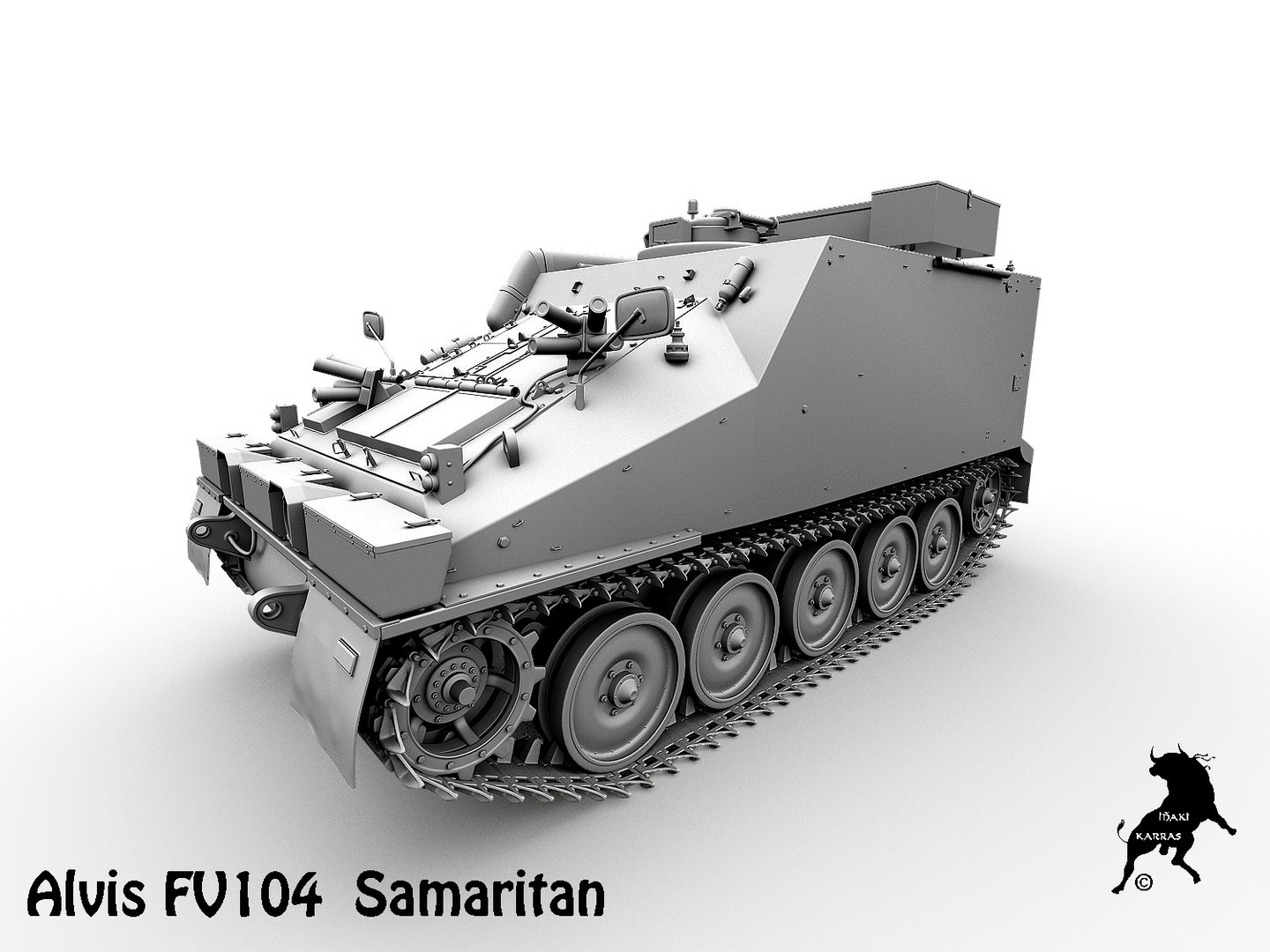 Badger 3D Alvis FV104 Samaritan &ndash; Kit Modello In Resina Grigia &ndash; Su Ordinazione