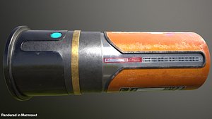 3D 12 gauge shotgun cartridge sci-fi