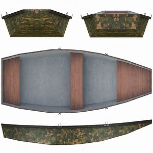 Painted Wooden Boat v8