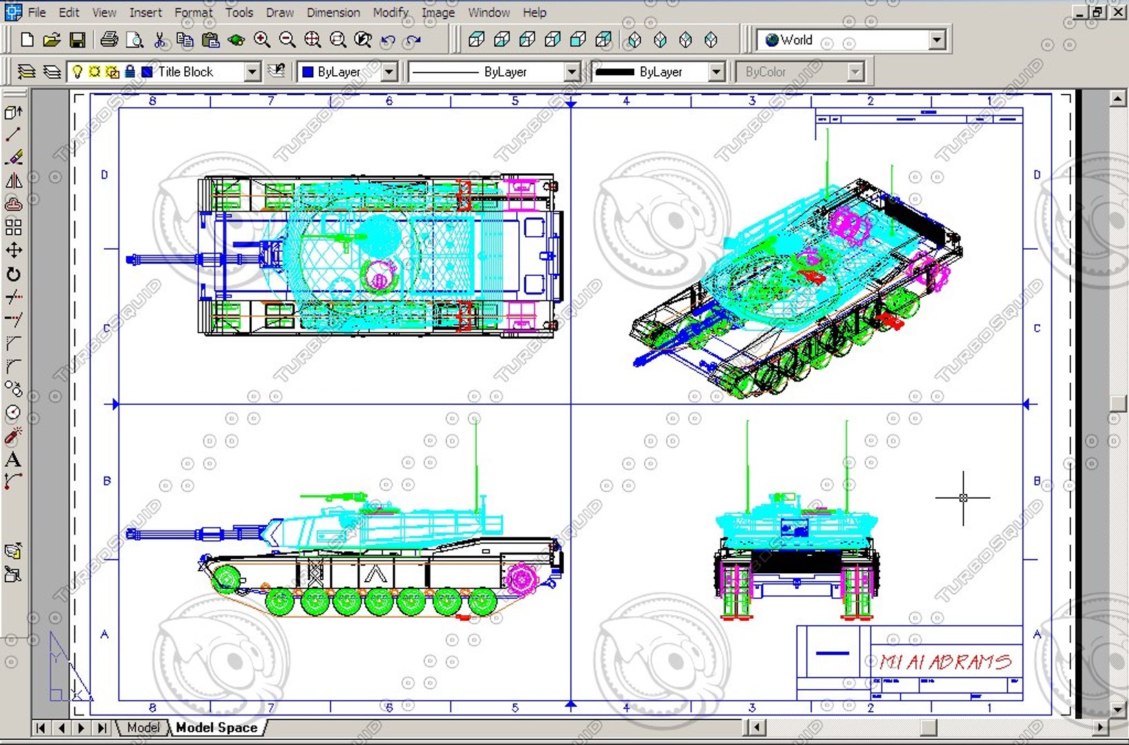 Abrams Autocad 3d Model