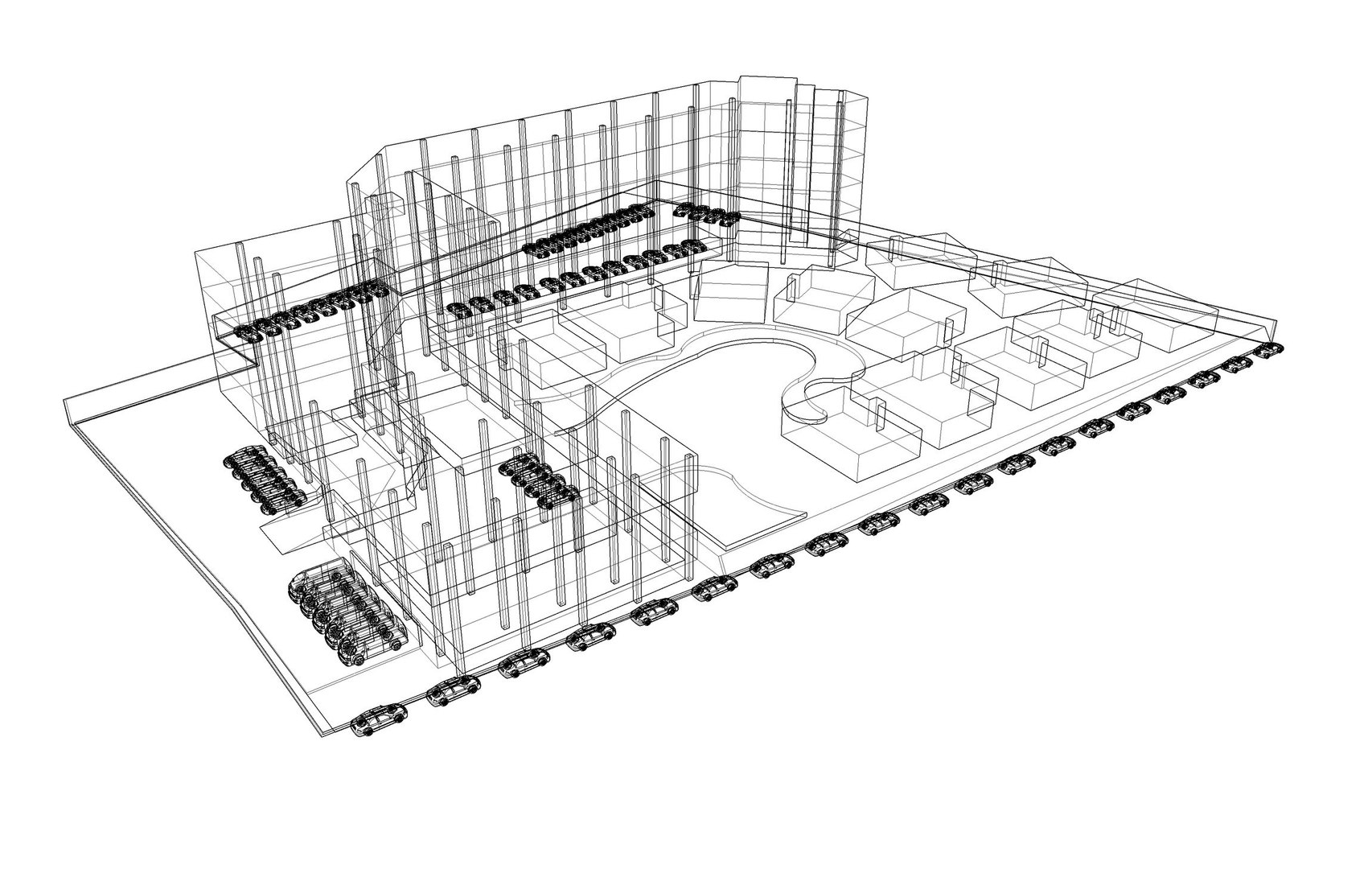 Hotel In Draft Concept 3D Model - TurboSquid 2072618