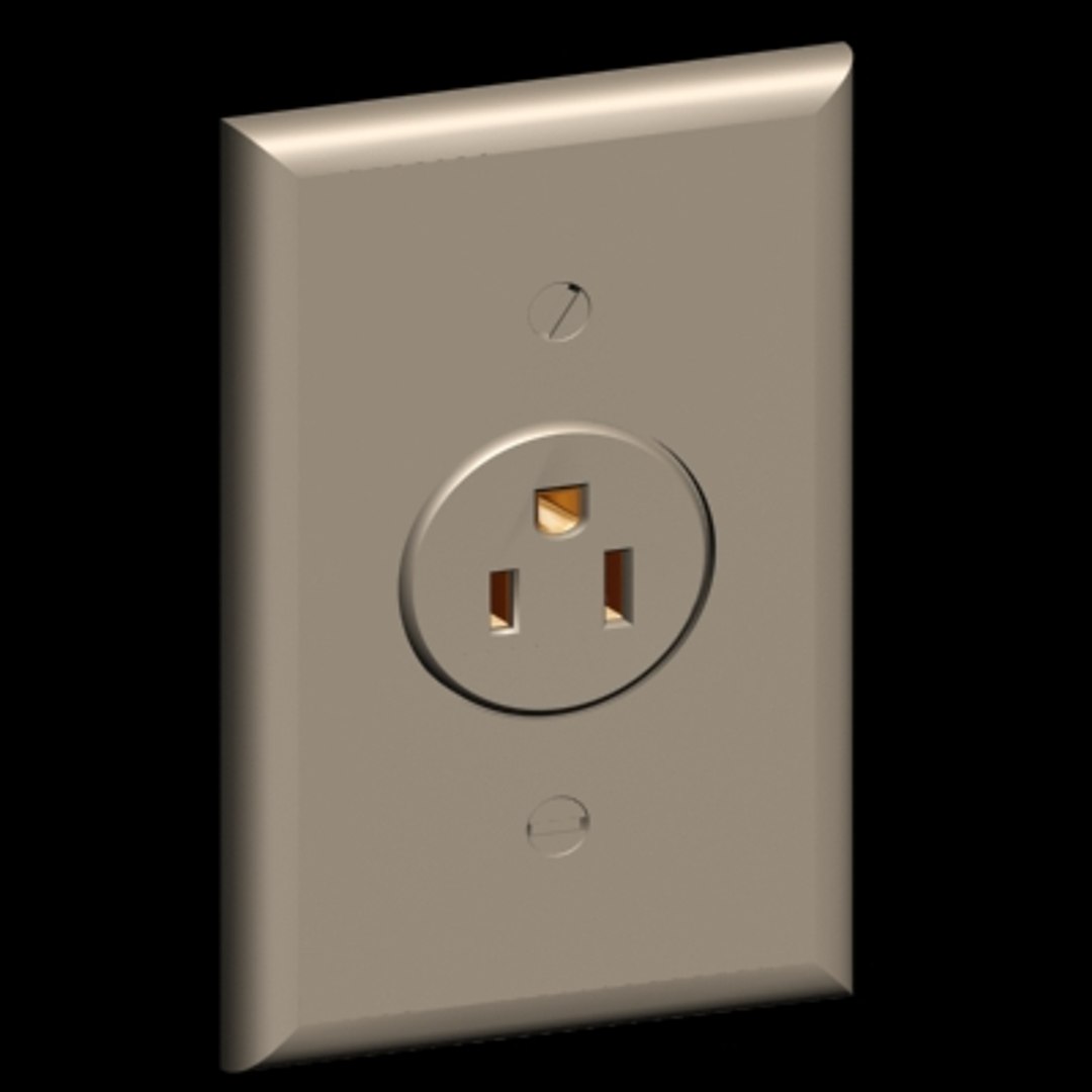 3d model outlet plate library electrical