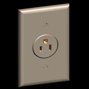 3d model outlet plate library electrical