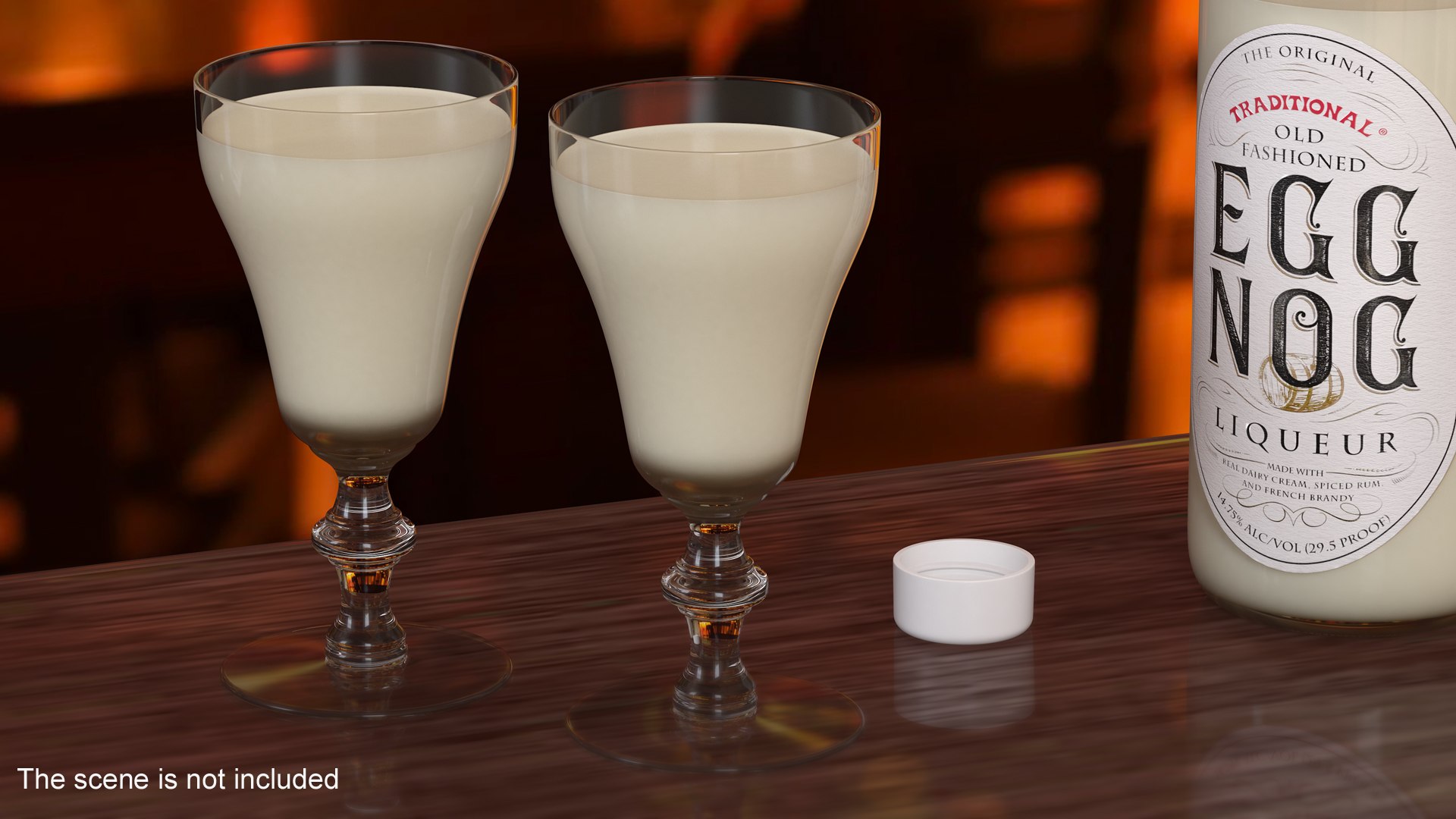 Traditional Eggnog Bottle With Glass Collection 3D Model TurboSquid