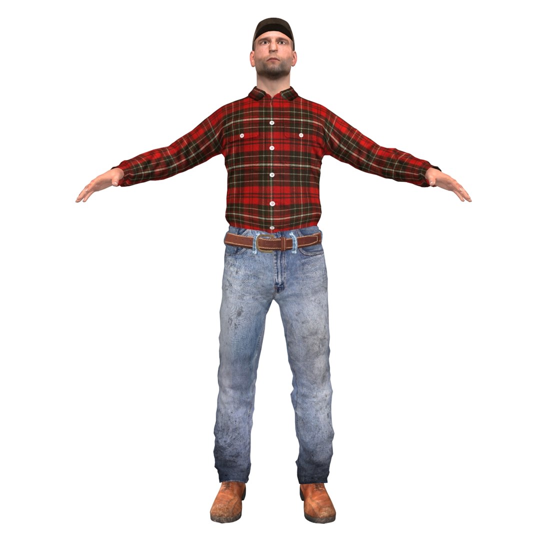 Farm Worker 3d Model