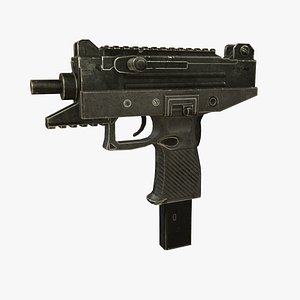 3D uzi gun pbr