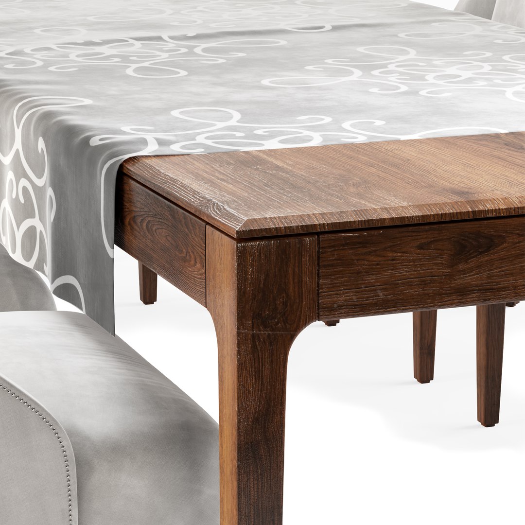 Dove Gray Velvet Dining Chairs table model TurboSquid 1908530