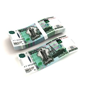 Banknote 1000 Rubles 3D model