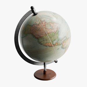 3D Desk Globe Metal
