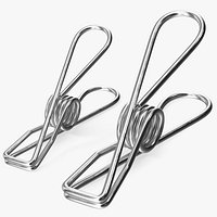 Steel Clothes Pegs Chrome