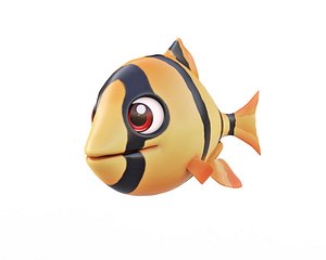 tiger barb fish toon 3D model
