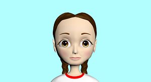 cartoon character girl rigged model