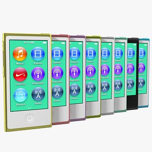 3d model ipod nano set