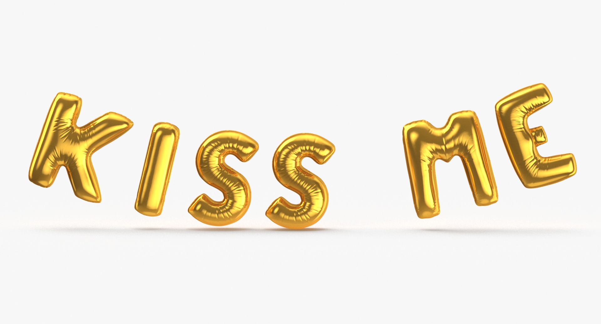 Foil Baloon Words Kiss me Gold 3D - TurboSquid 1740104