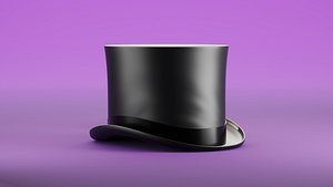 3D gentleman hat cylinder black