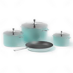 Tableware frying pan frying pan boiling water cutlery picnic utensils kitchen utensils frying pan fr 3D model