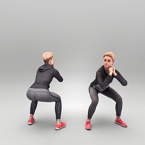Young woman doing squats 376