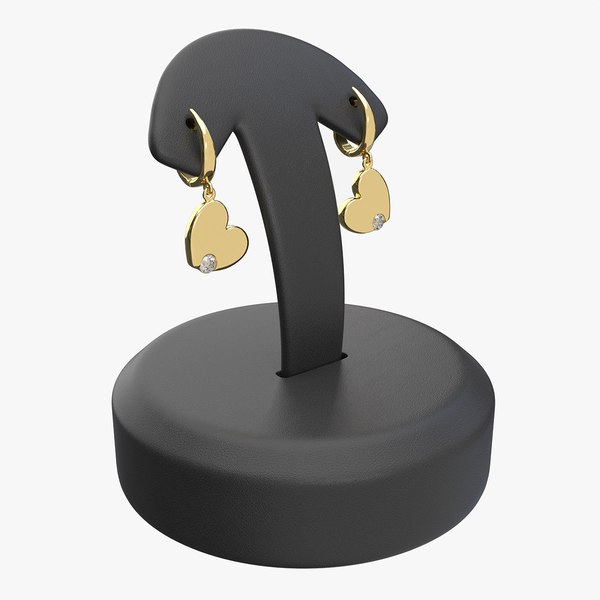 3D Earrings Leather Display Holder Stand 03